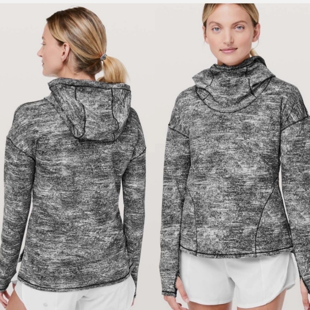 Lululemon Forever Endeavor Spacedye  Hoodie Pullover Black & White. Size: 4.